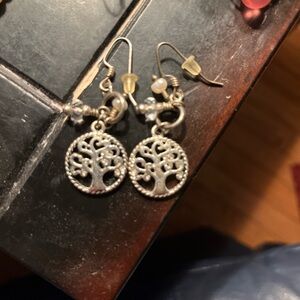 Silver Tree of Life Dangle Earrings